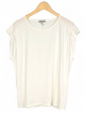 SET THE STAGE Women's White Sleeveless Top Scoop Neck Soft Stretch XL